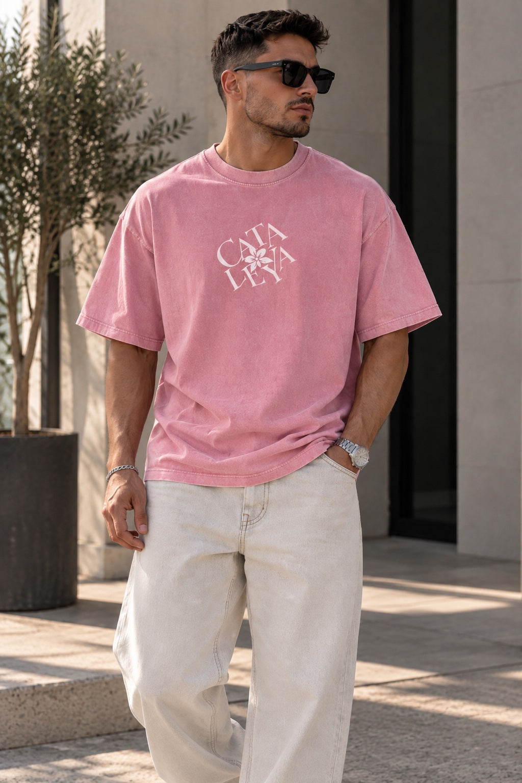 Royal Tee-Pink Vintage/print White