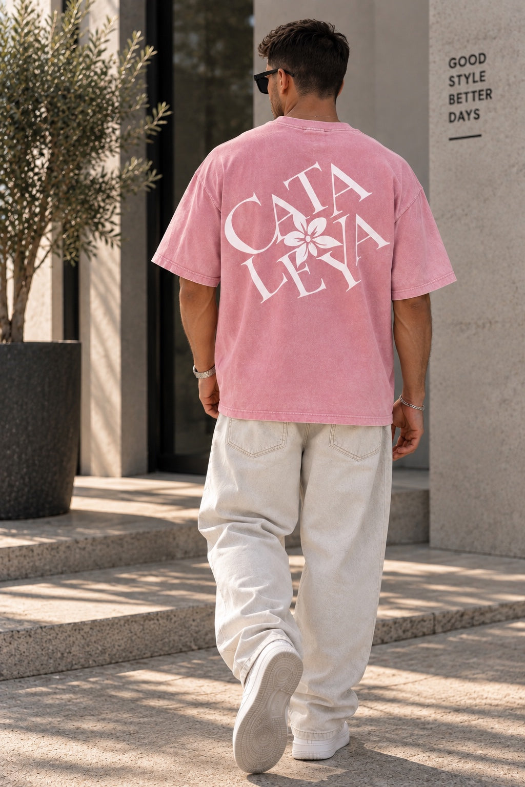 Royal Tee-Pink Vintage/print White